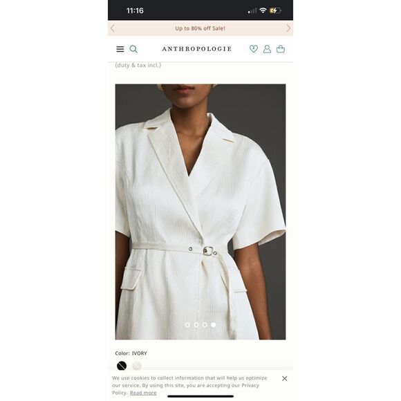 Lorenzo Short Sleeve White Blazer Dress Textured - Picture 3 of 5